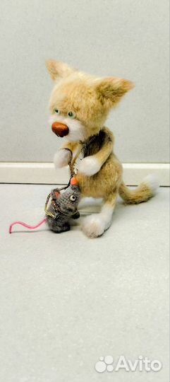 Кот и мышь ручной работы