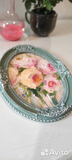 Рамка гипсовая с картиной маслом