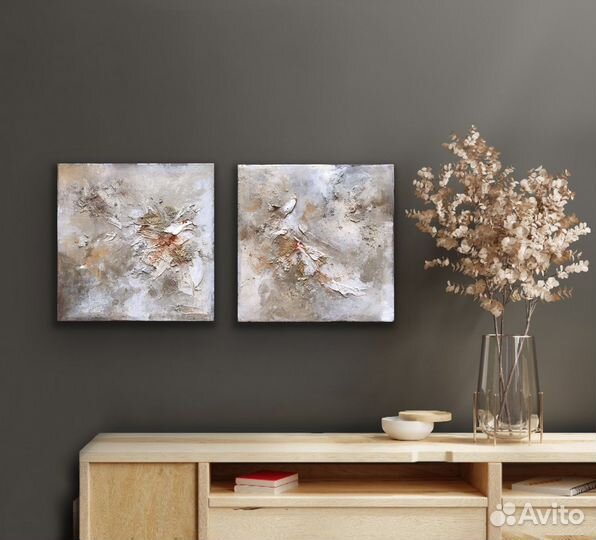 Картина акрилом «Абстракция #5 и #6