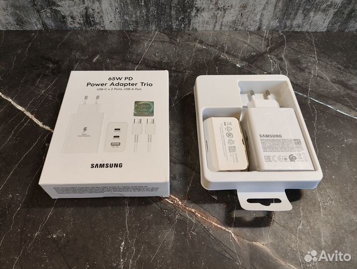 Зарядное устройство Samsung 65w (2 Type-C + USB)