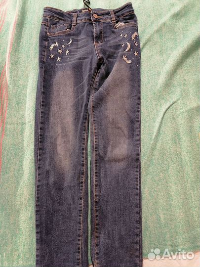 Джинсы для девочки утеплённые