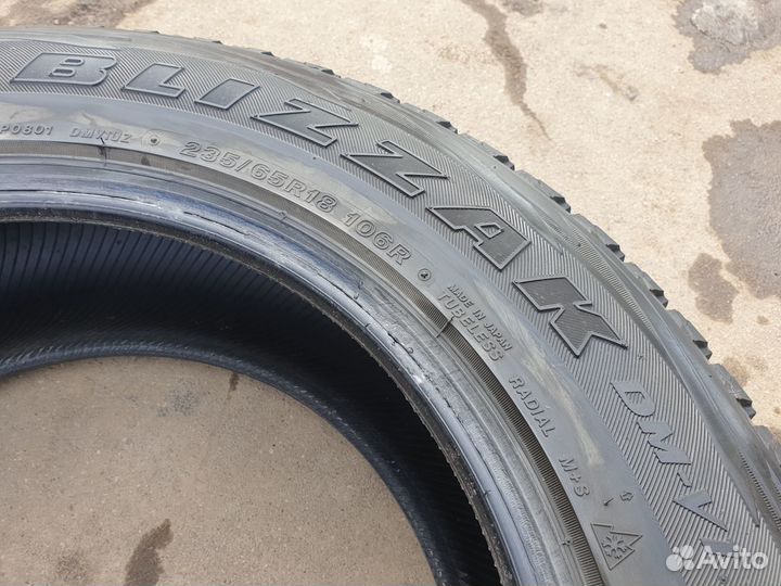 235 65 18 Bridgestone одна зимняя шина липучка