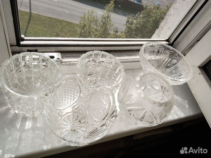 Ваза конфетница хрусталь