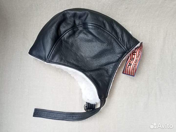 Шапка Авиатор кожа + иск. мех (р-р 58-59)