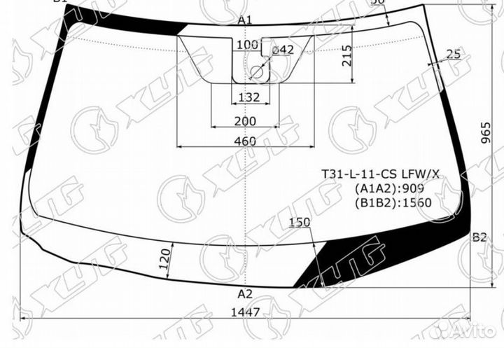 Стекло лобовое + дд nissan X-trail 07-14