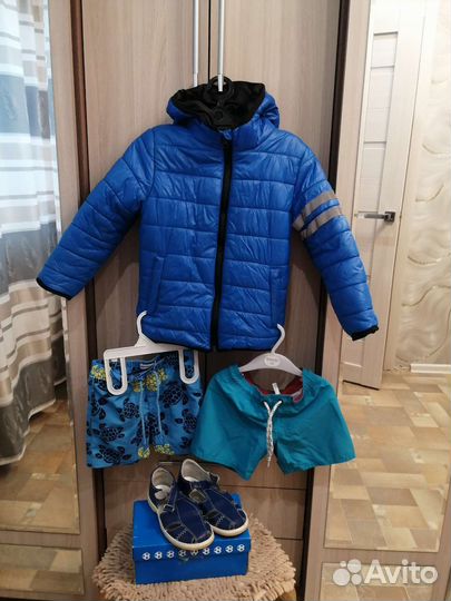 Пакет детской одежды 116 мальчик,сандалии 18,5 см