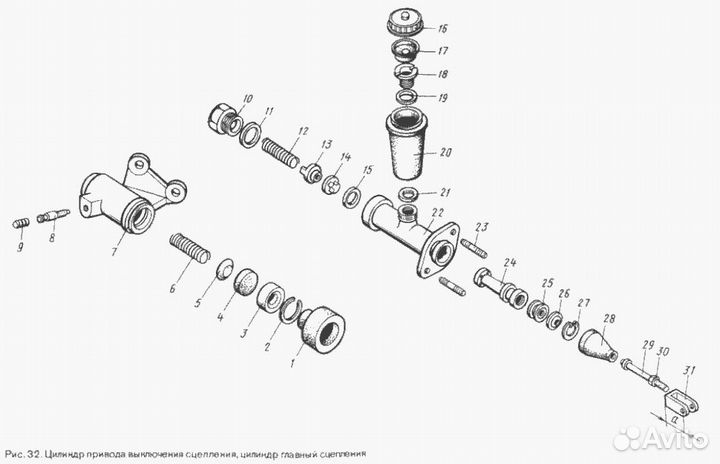 Ремкомплект цилиндров сцепления Москвич 412, 2140