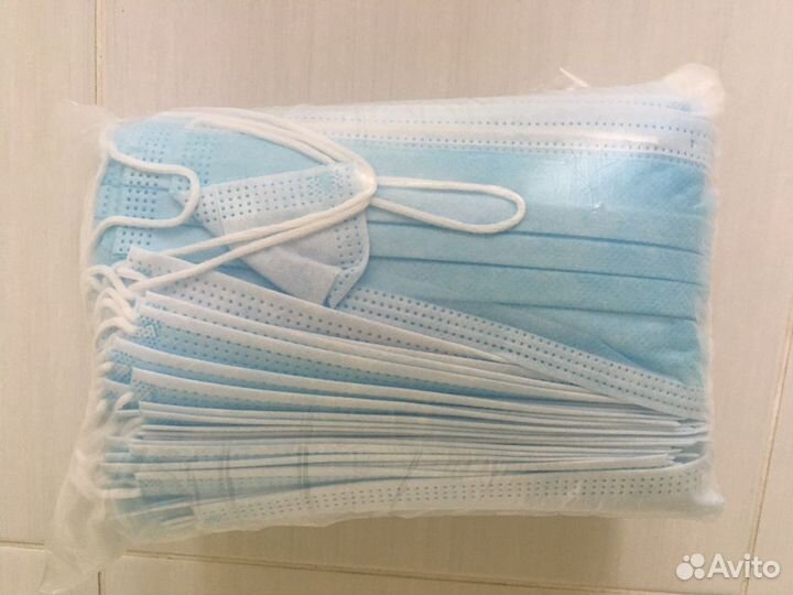 Маска одноразовая медицинская 100шт