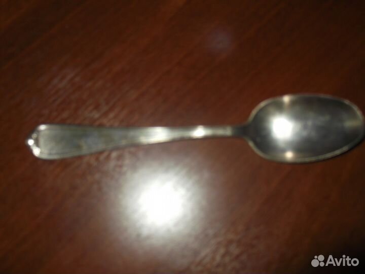 Столовая посеребреная ложка и 3 мельхиоровых