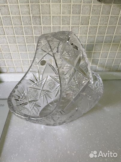 Хрустальная ваза корзинка конфетница