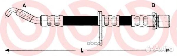 Шланг тормозной перед лев T83013 Brembo
