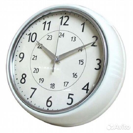 Часы настенные retro черные/белые 24 см