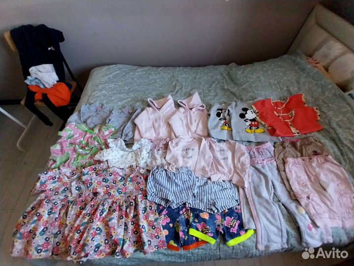Вещи пакетом двойня девочки 80-86