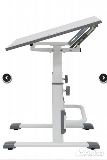 Растущая парта/стол со стулом белый-серый