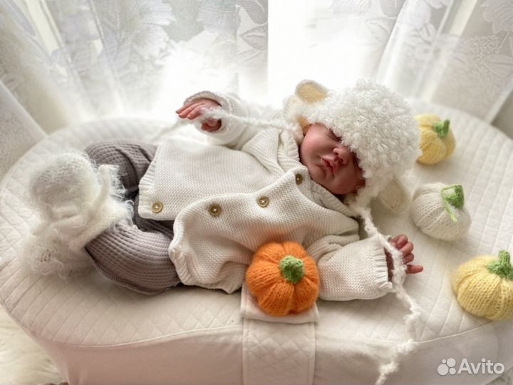 Шапочка барашек для кукол реборн