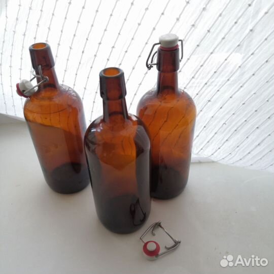 Бутылка с бугельной пробкой 1 л, 6 шт