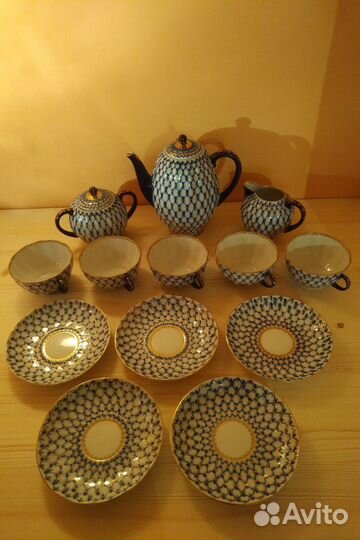 Сервиз кобальтовая сетка лфз