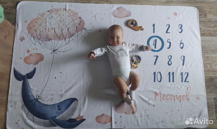 Плед детский для фотосессии по месяцам
