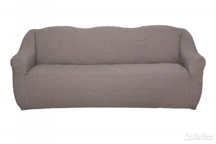 Чехол на диван трехместный однотонный, Капучино