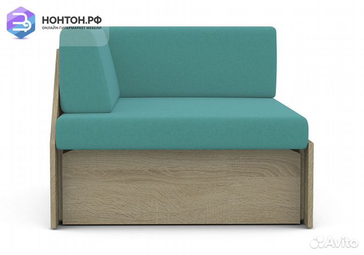 Диван выкатной №1 дуб сонома / аквамарин