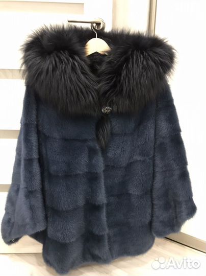 Шуба норковая с капюшоном