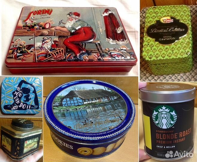 Коробки футляры жестяные (много)