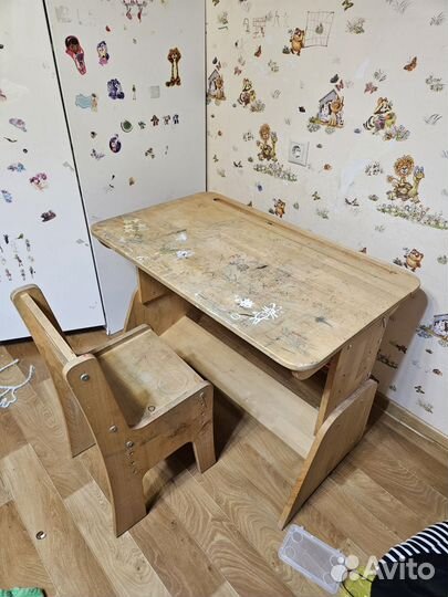 Растущая парта и стул бу