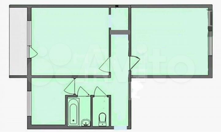 2-к. квартира, 47 м², 4/5 эт.