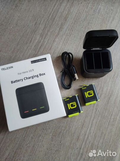 Gopro 10,9 зарядное устройство +2 аккумулятора