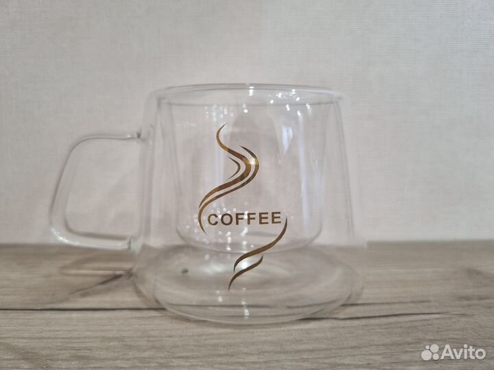 Кружка стеклянная под кофе