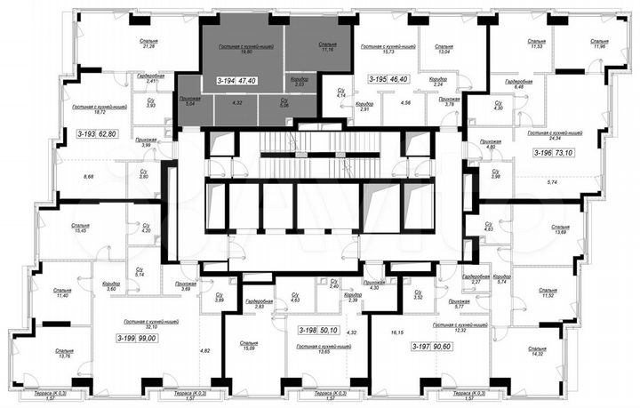 1-к. квартира, 47,4 м², 27/41 эт.