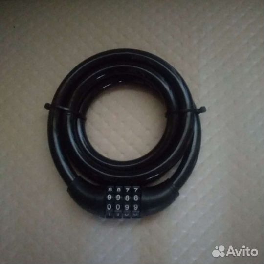 Замок, трос велосипедный 120 см с кодом