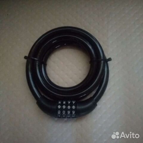 Замок, трос велосипедный 120 см с кодом