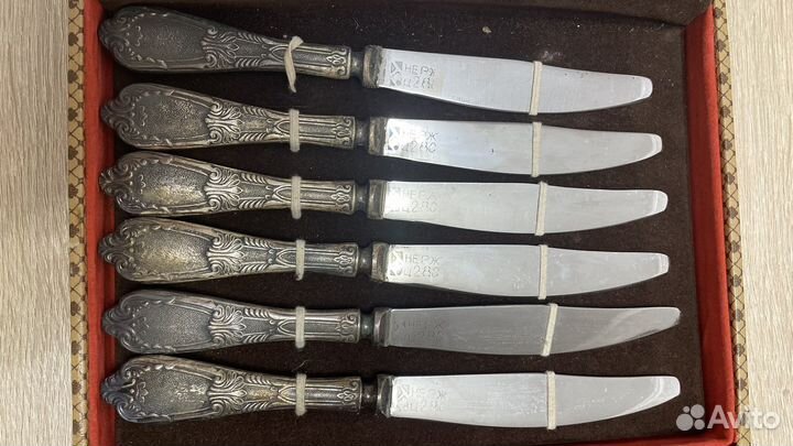 Набор столовых приборов СССР подарочный мельхиор