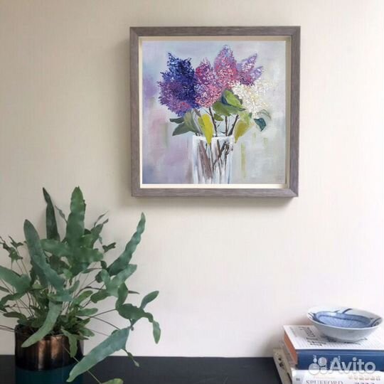 Картина маслом Букет сирени интерьерная картина