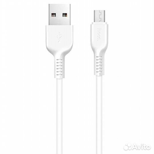 Кабель Hoco X20 microUSB 2.4A 3 метра белый KAB31