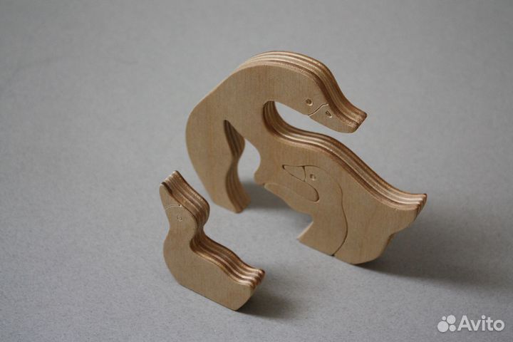 Деревянные пазлы семья уток Пазлы для детей