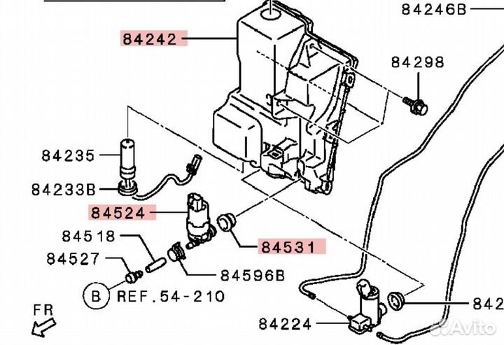Моторчик омывателя фар Mitsubishi 8264A228