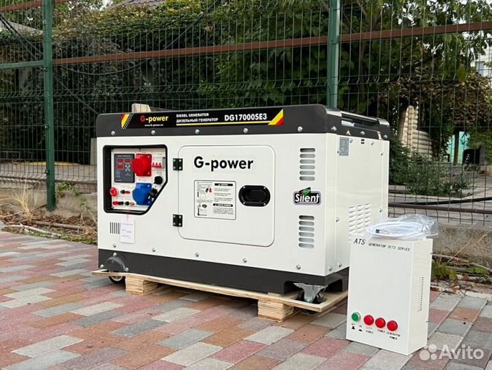 Дизельный генератор 14 kW g-power трехфазный DG170