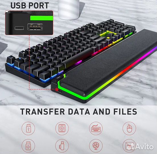 Подставка под запястье для клавиатуры RGB