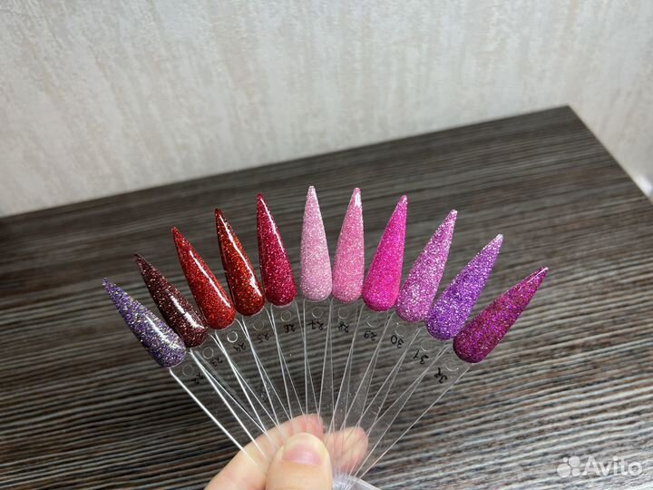 Втирка для ногтей, блестки, сахарный песок