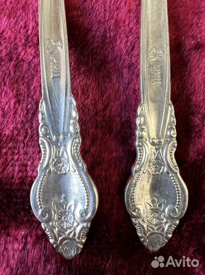 Кофейные мельхиоровые ложки Роза (троянда) 5шт