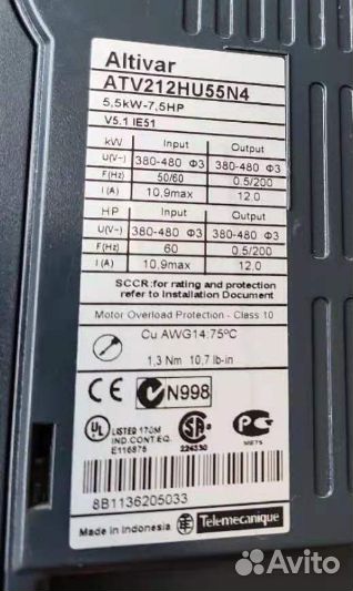 Преобразователь Schneider Electric ATV212HU55N4