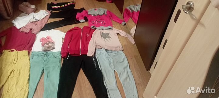 Большой пакет вещей для девочки 116-128