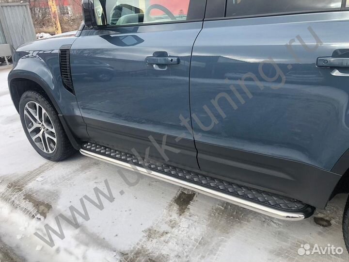 Land Rover Defender 2020 Пороги с накладным листом