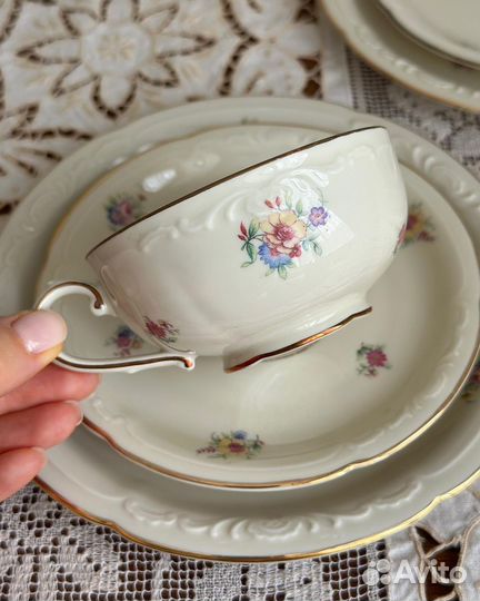 Винтажные чайно-кофейные пары и тарелки, Edelstein