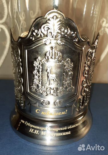 Набор чайный и набор стаканов с гравировкой