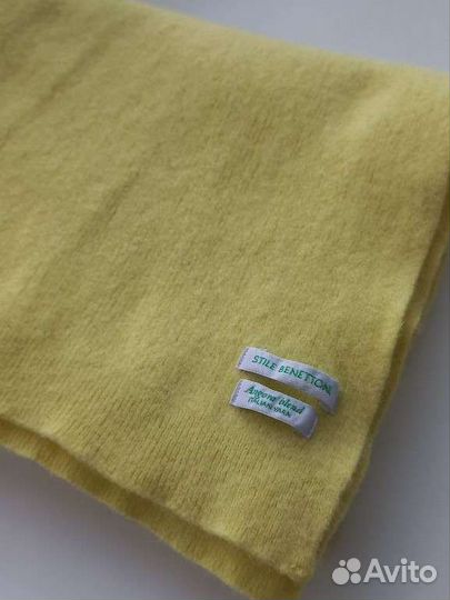 Benetton жёлтый шарф ангора, Италия