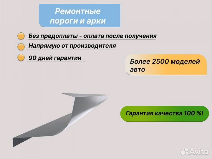 Пороги и арки ремонтные на Kia