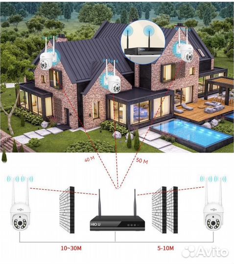 Комплект видеонаблюдения беспроводной Wi-Fi. Новый